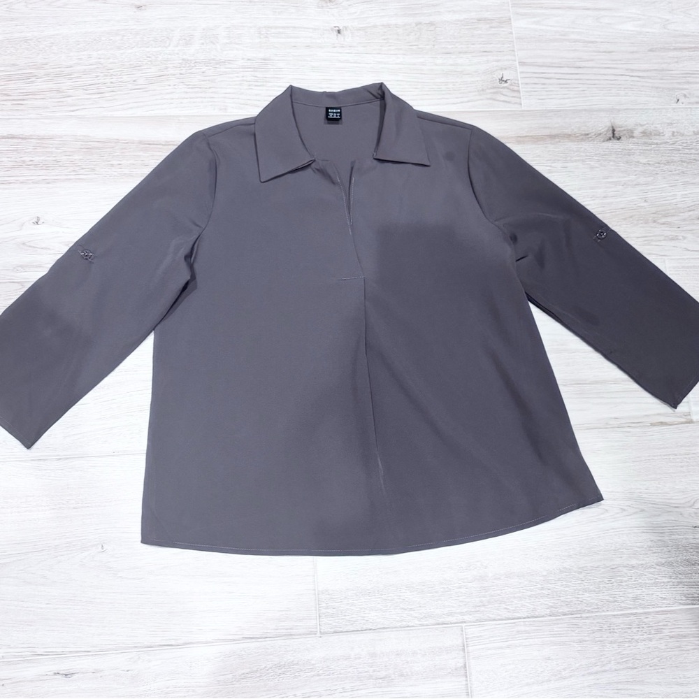 SHEIN Plum 3/4 length sleeve Blouse